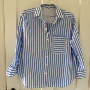 AYR Deep End Blue & White Striped Shirt